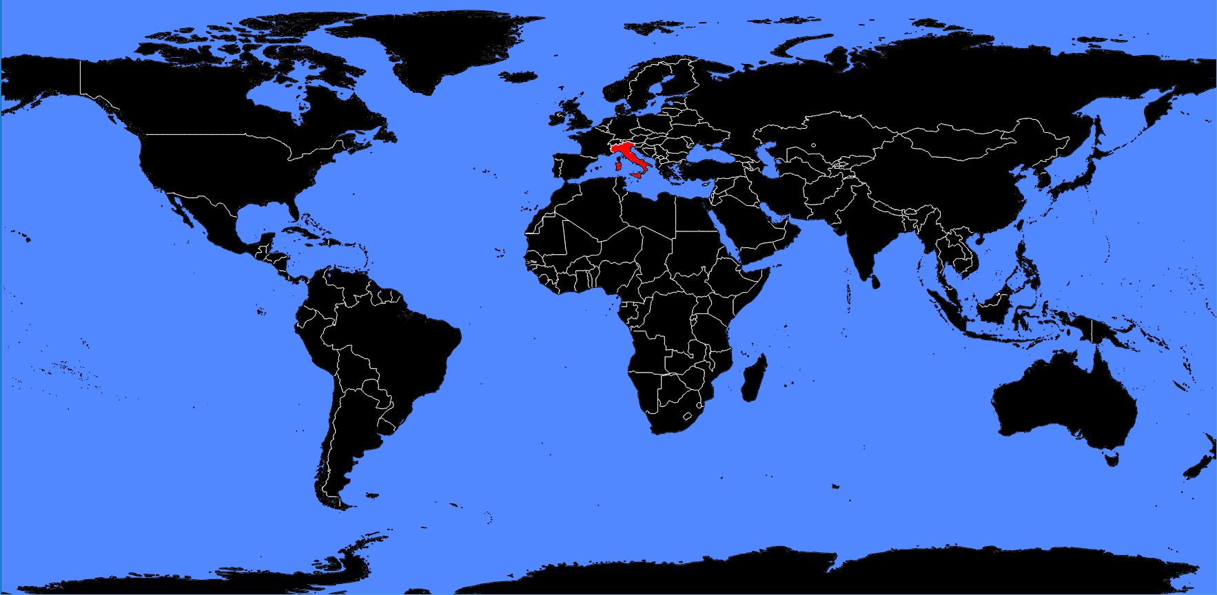 Carte vierge de l'Italie - carte Vierge de l'Italie avec les régions (le  Sud de l'Europe - Europe)