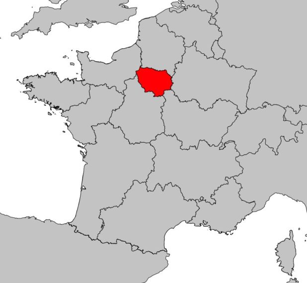 Où se trouve la région d'Île de France sur la carte de France