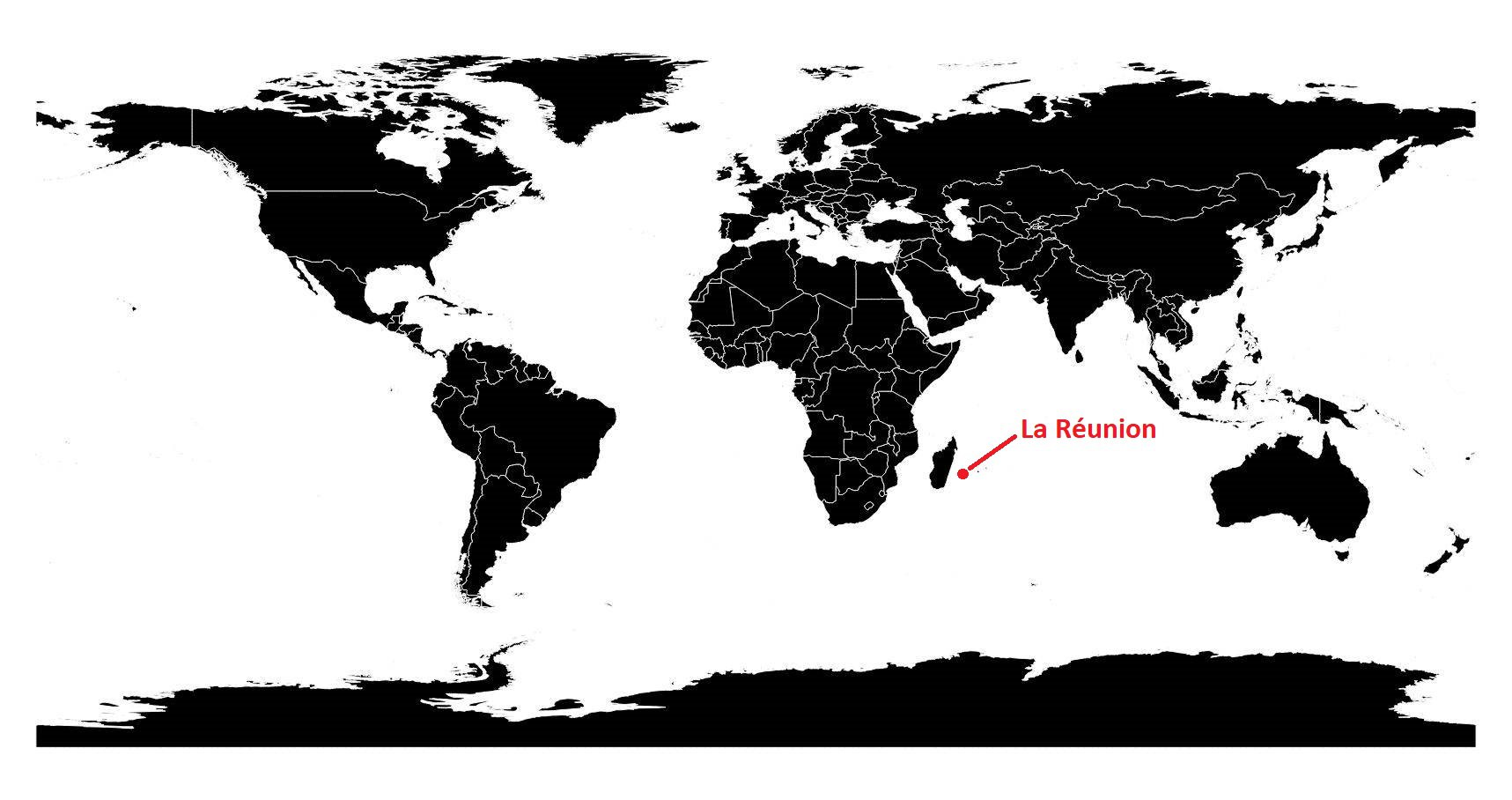 île de la réunion carte du monde