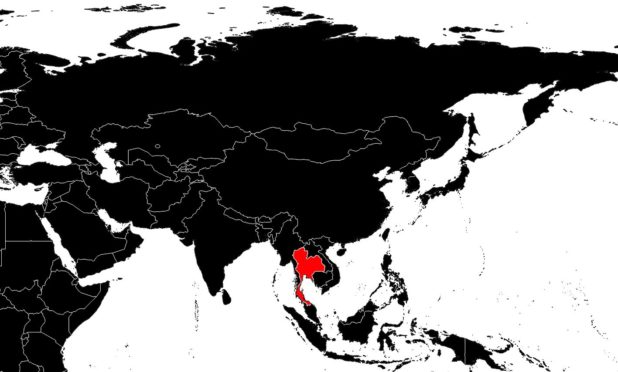 Thaïlande sur une carte d'Asie