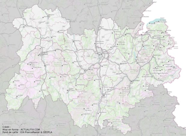 Auvergne-Rhône-Alpes carte