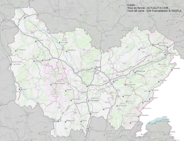 Bourgogne-Franche-Comté carte