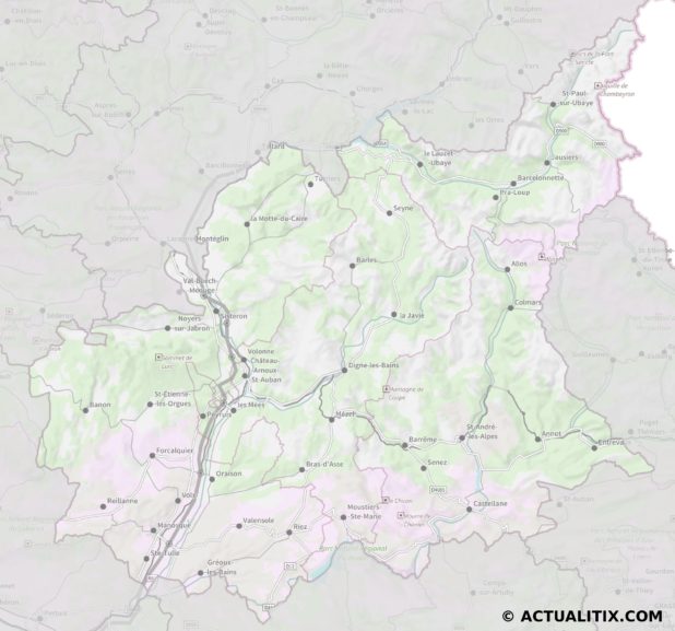 Carte des Alpes-de-Haute-Provence