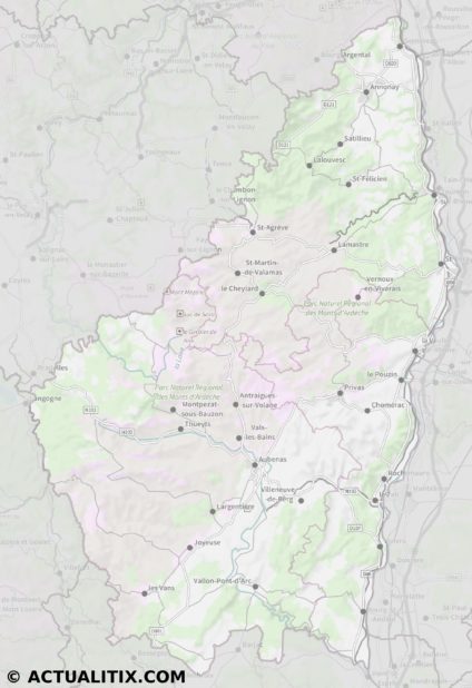 Carte de l'Ardèche