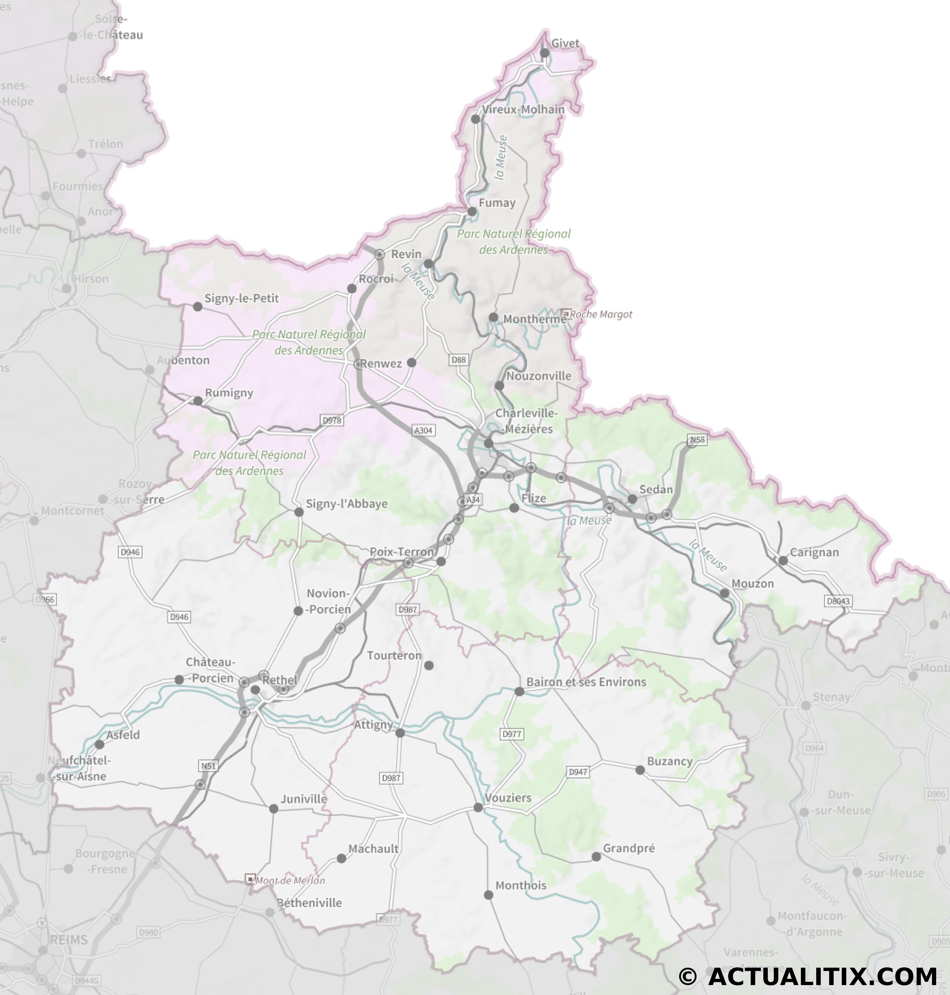 carte département ardennes