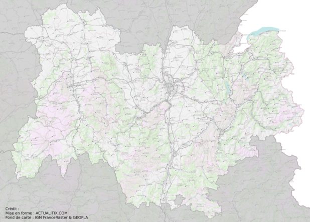 Carte de l'Auvergne-Rhône-Alpes