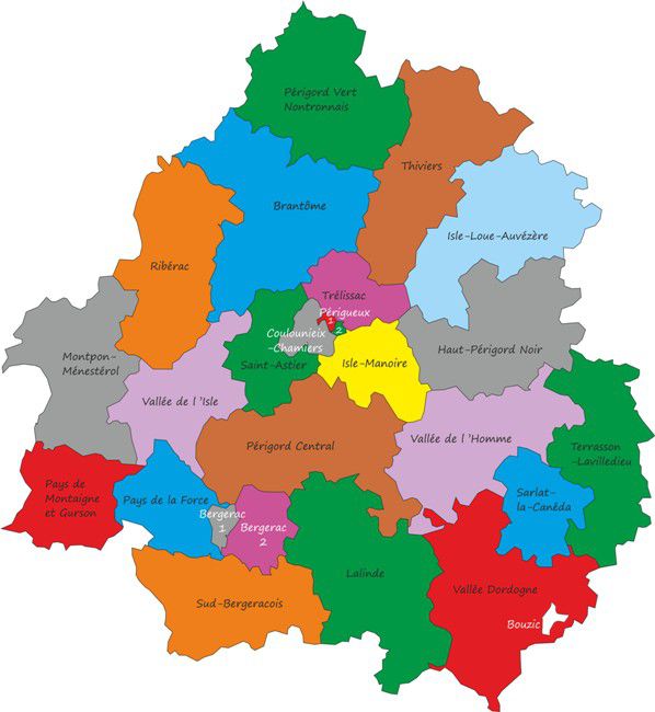 Carte des cantons de la Dordogne Carte des cantons de la Dordogne