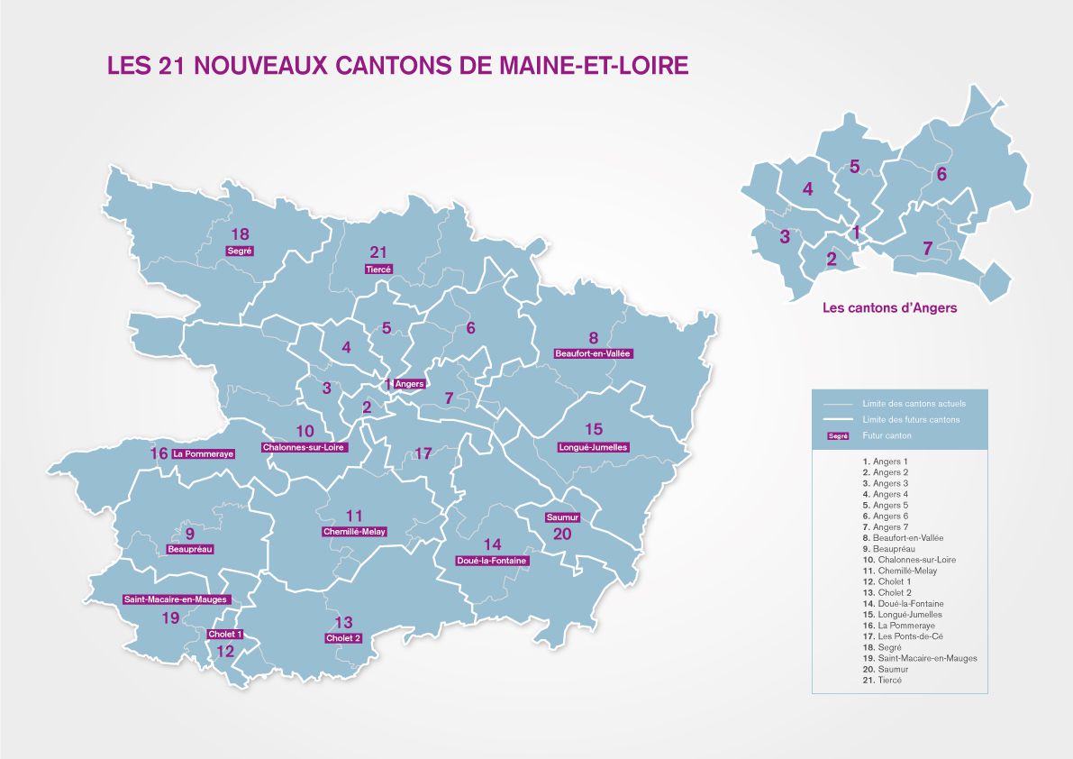Carte du Maine-et-Loire - Maine-et-Loire carte des villes, communes ...