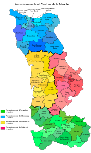 Carte des cantons de la Manche Carte des cantons de la Manche
