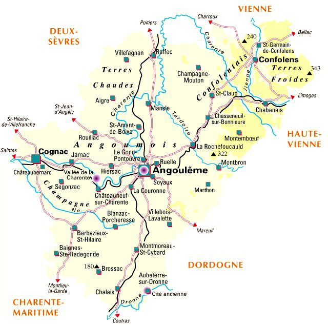 Carte de la Charente - Politique Carte de la Charente - Politique