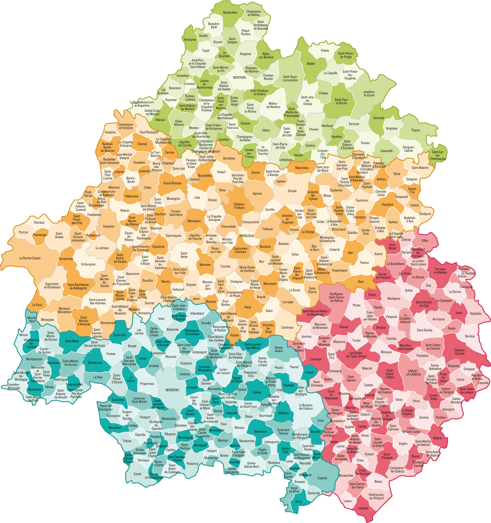 Large Map Of Dordogne France