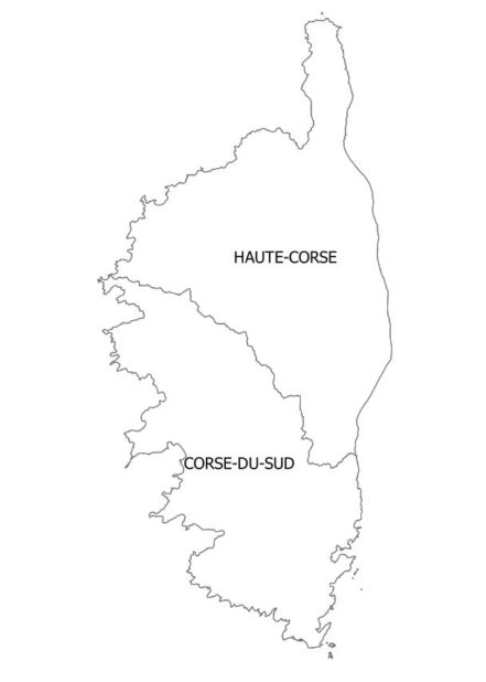 Carte des départements de la Corse