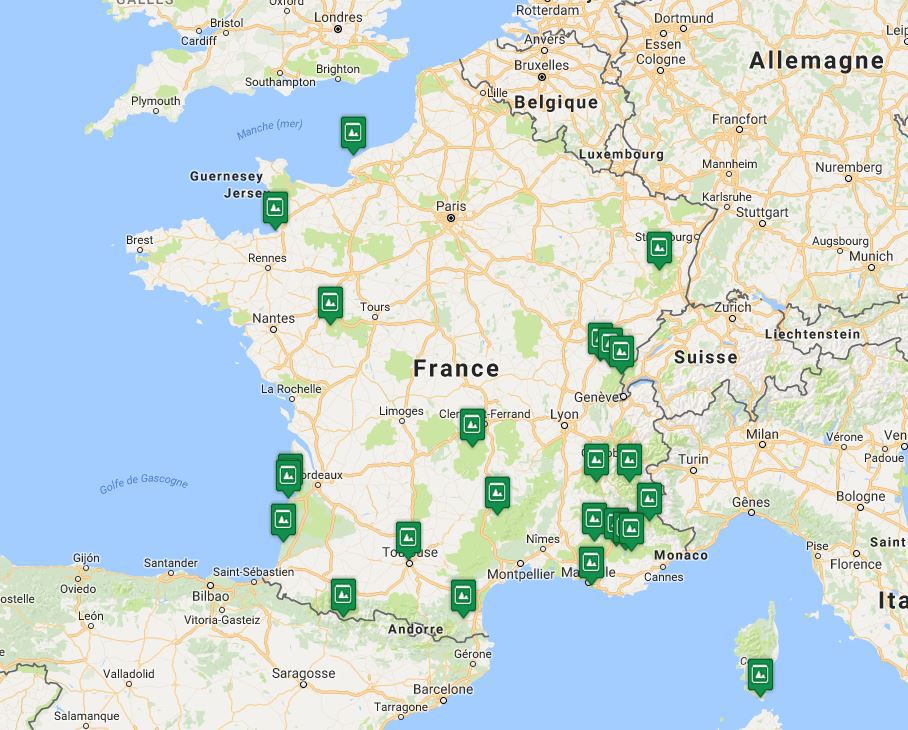 Carte des plus beaux paysages de France