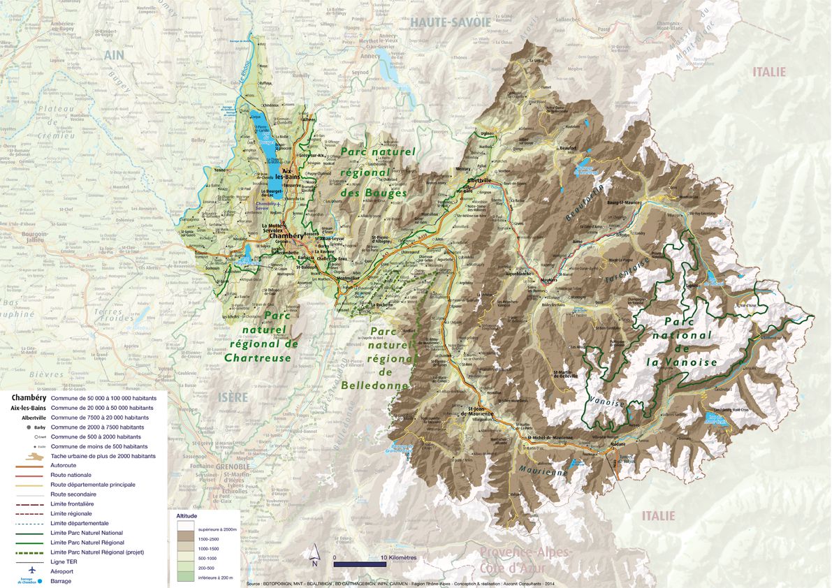 Carte détaillée de la Savoie Carte détaillée de la Savoie