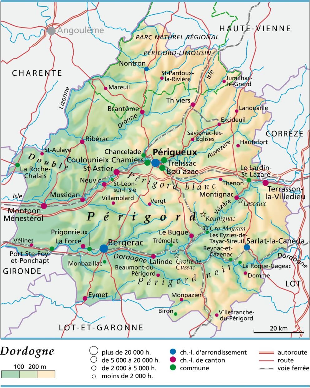 carte geographique de la dordogne