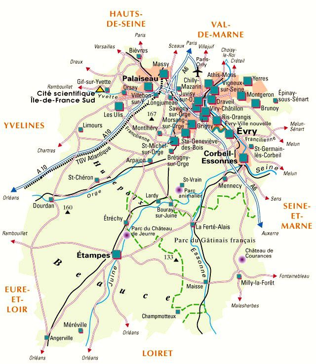 Carte de l'Essonne - Politique Carte de l'Essonne - Politique
