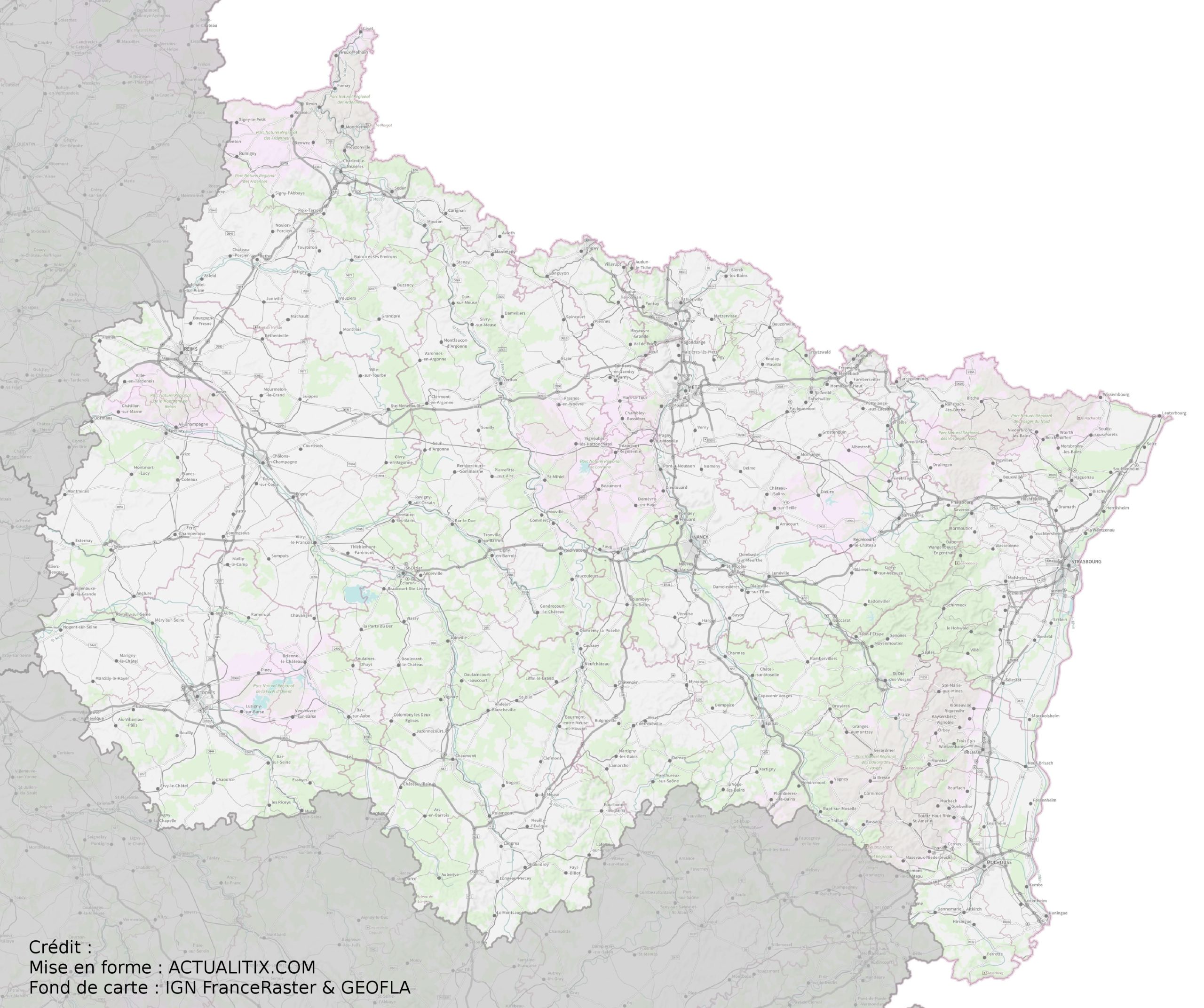 région grand est carte de france