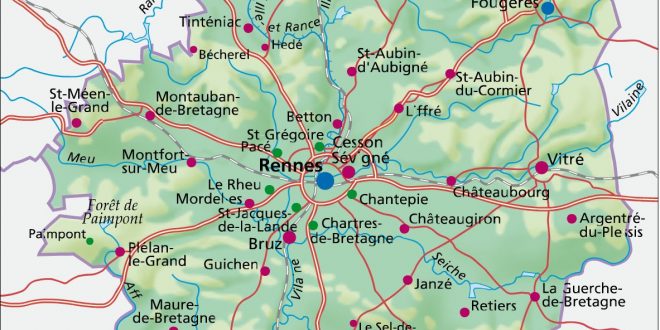 Carte de l'Ille-et-Vilaine - Ille-et-Vilaine carte des villes, communes