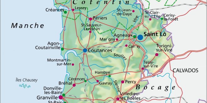 Carte De La Manche Manche Carte Des Villes Communes Politique 