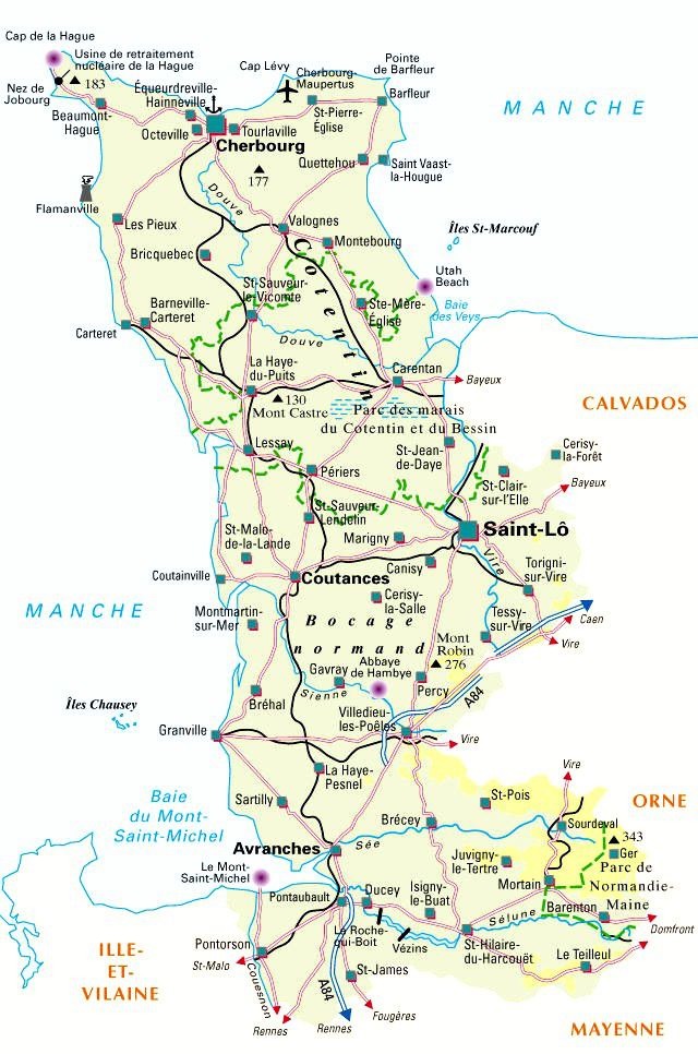 Carte de la Manche - Politique Carte de la Manche - Politique