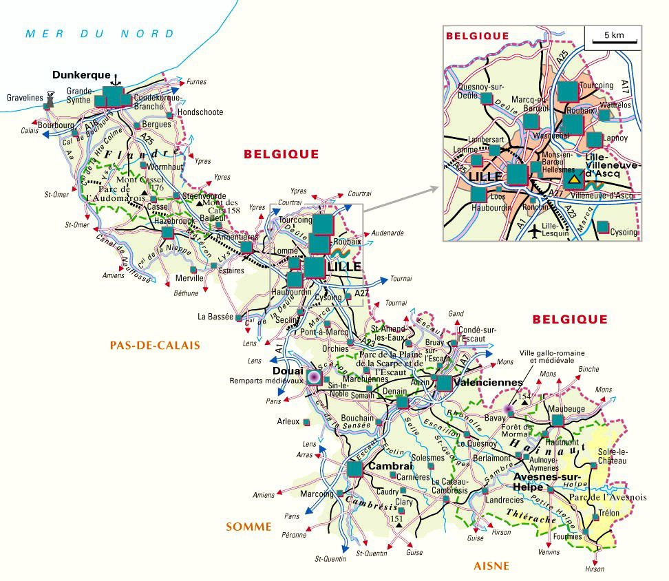 Carte du Nord Nord carte du département 59 villes sites Carte du Nord Nord carte du département 59 villes sites