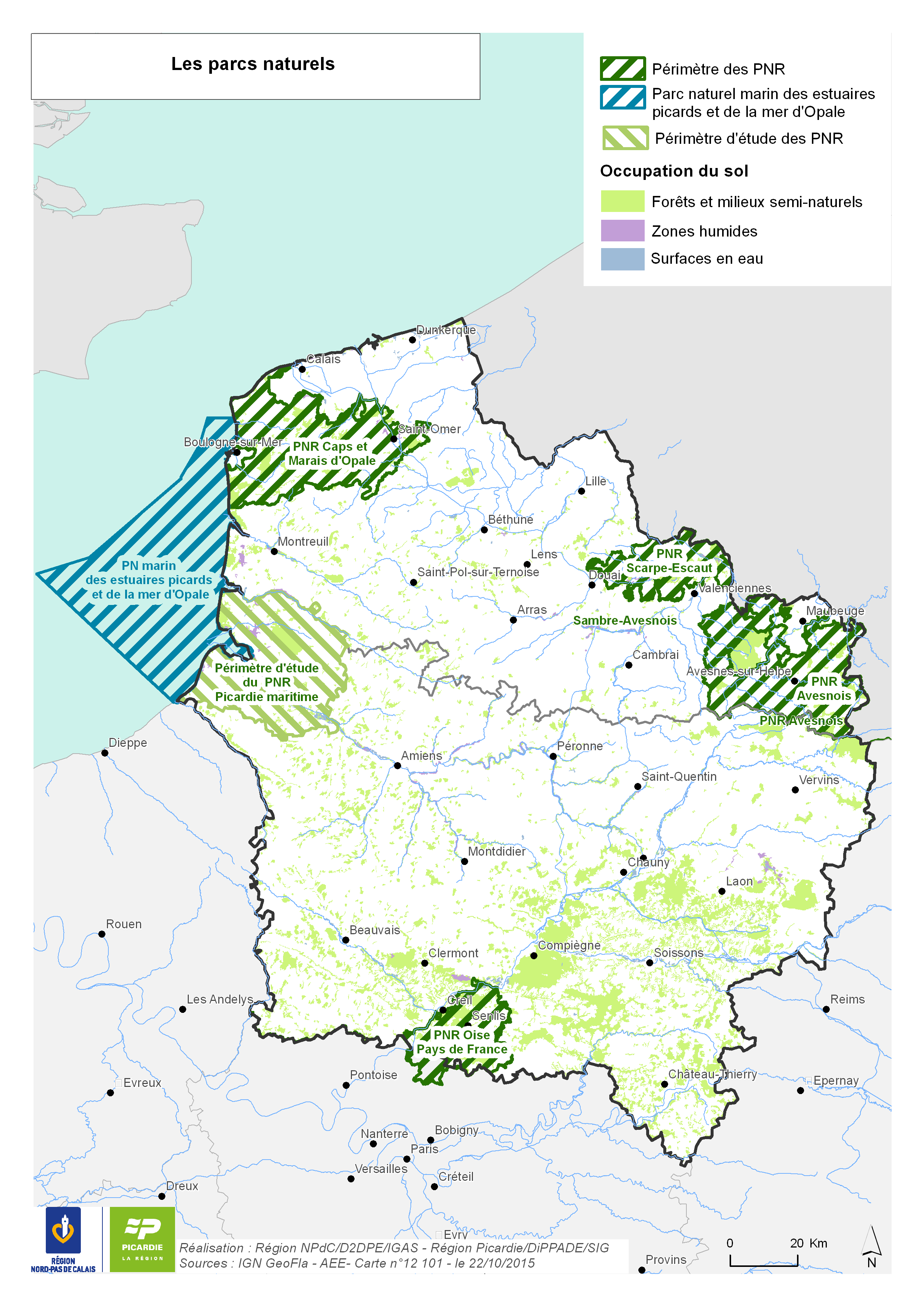 Carte des parcs naturels Hauts-de-France Carte des parcs naturels Hauts-de-France