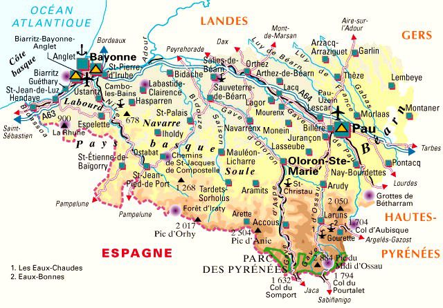 Carte des Pyrénées-Atlantiques - Politique Carte des Pyrénées-Atlantiques - Politique