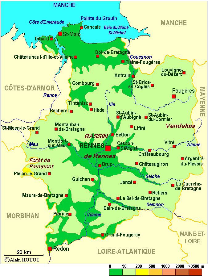Carte de l'Ille-et-Vilaine - Ille-et-Vilaine carte des ... Carte de l'Ille-et-Vilaine - Ille-et-Vilaine carte des ...
