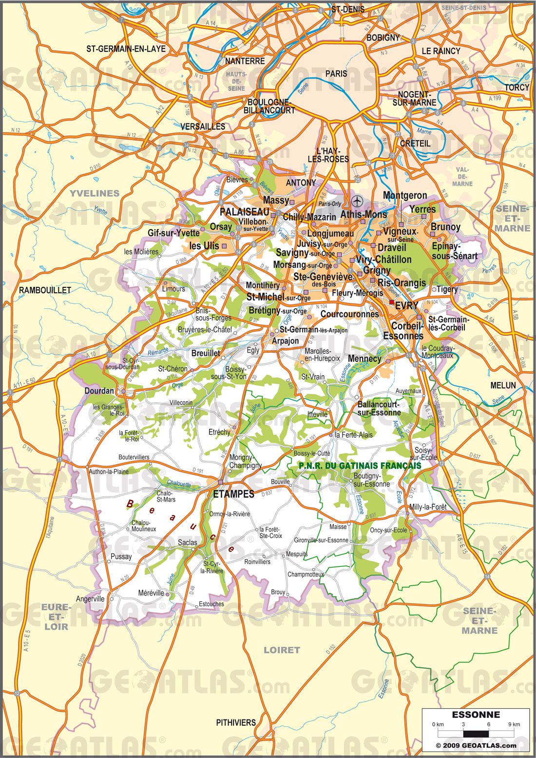 essonne carte geographique