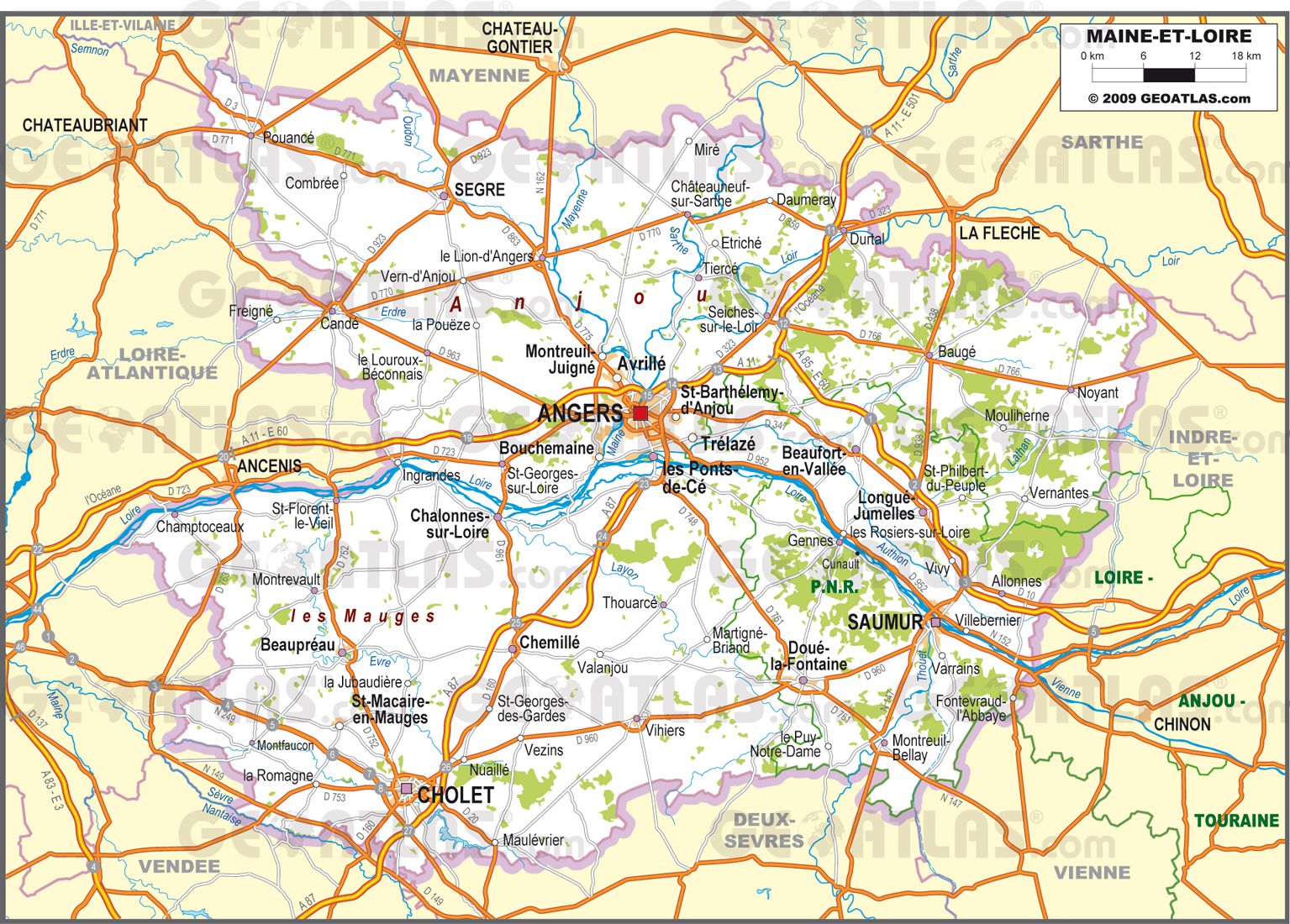 maine et loire carte geographique