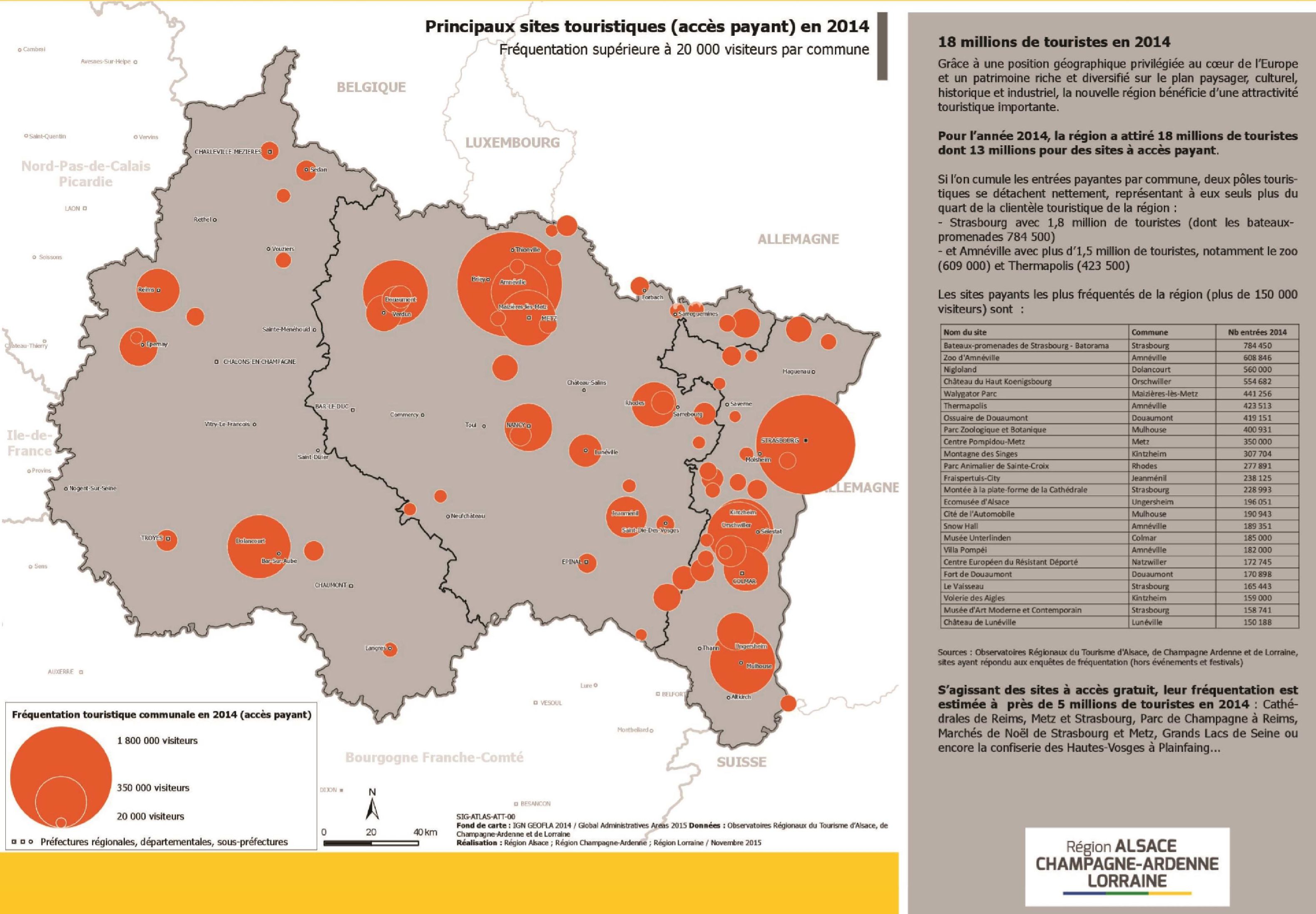 Carte des sites touristiques Grand Est Carte des sites touristiques Grand Est
