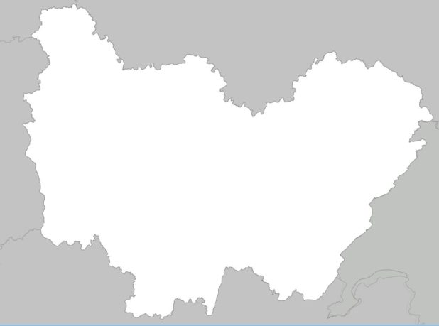 Carte vierge de Bourgogne-Franche-Comté