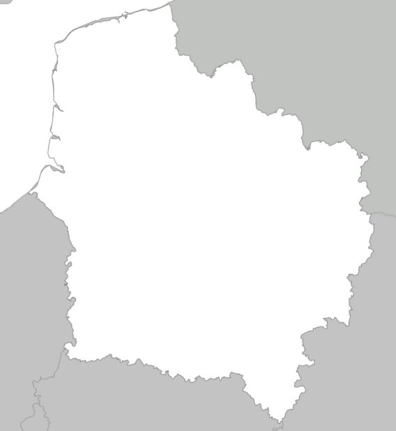 Carte vierge des Hauts-de-France