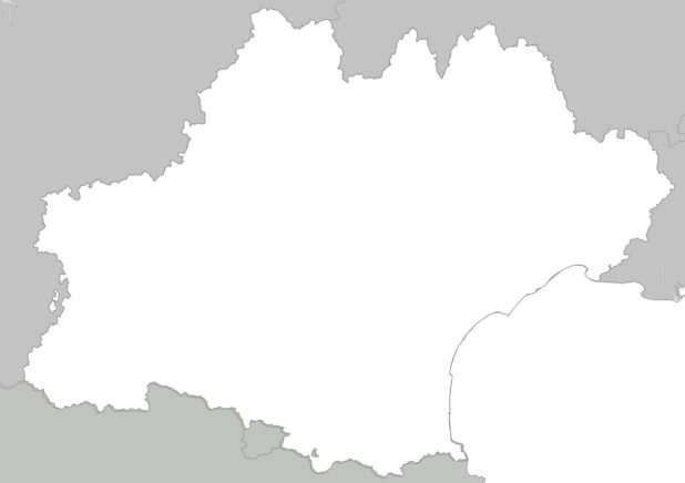 Carte vierge de l'Occitanie