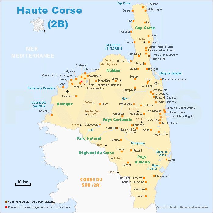 carte corse du nord