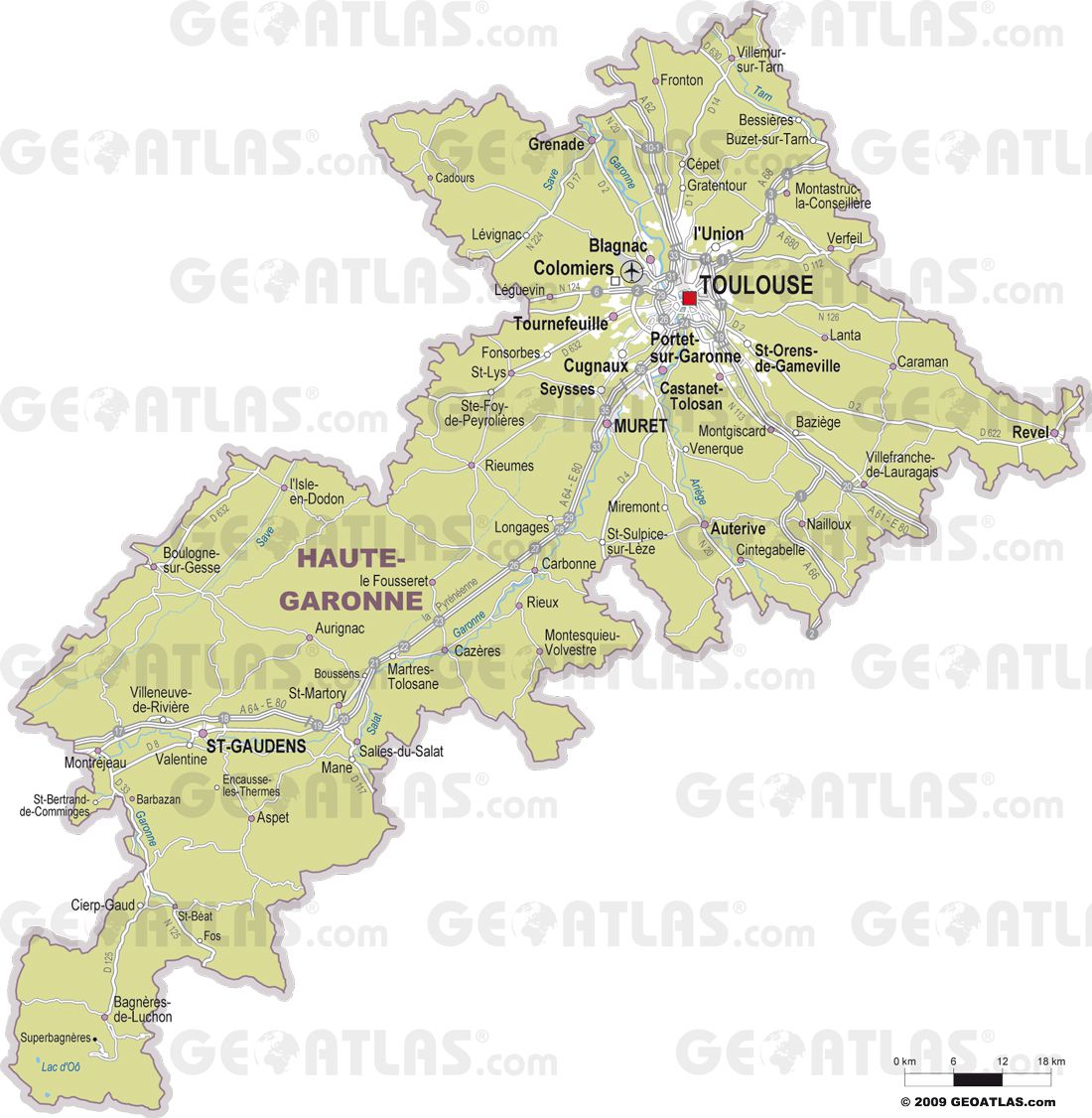 carte touristique de haute garonne