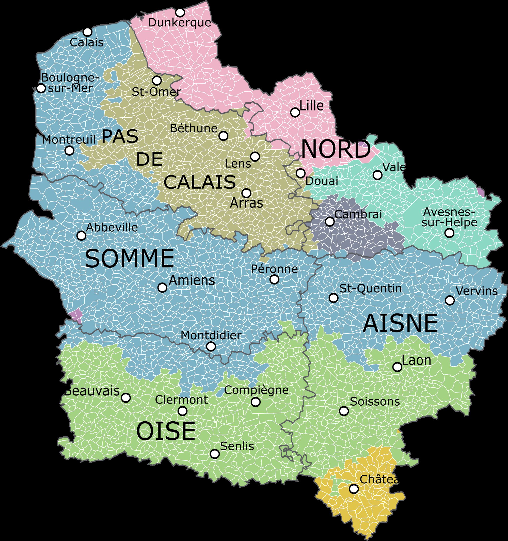 Carte Des Hauts de France Hauts de France Carte Des Villes 