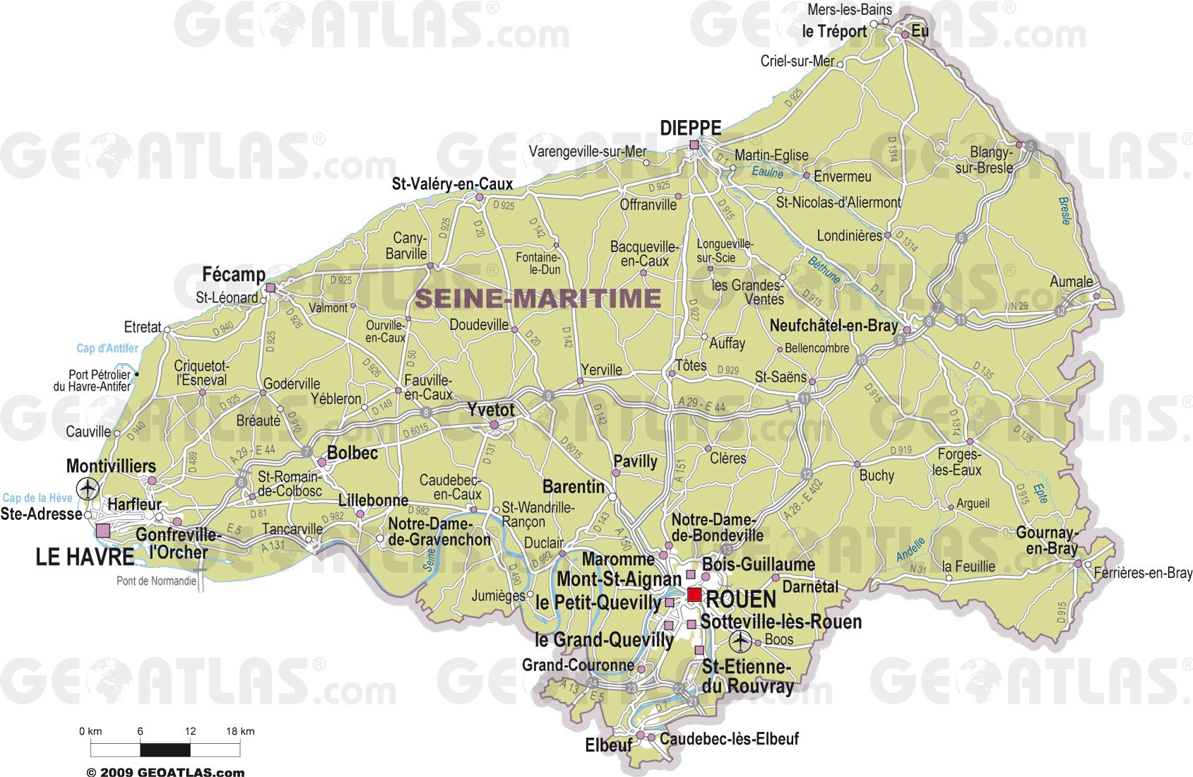 Carte des villes de Seine-Maritime Carte des villes de Seine-Maritime
