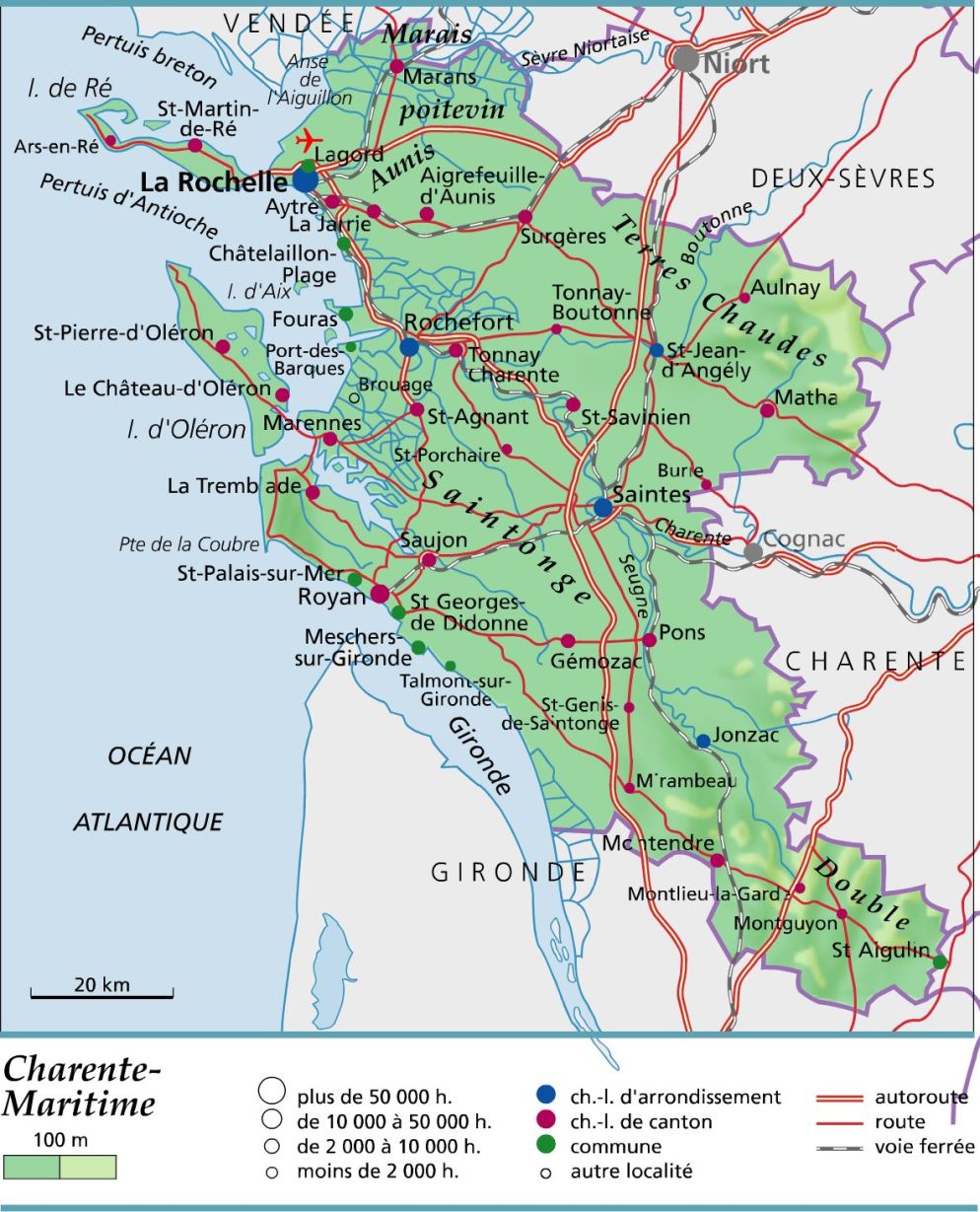 Carte de la Charente-Maritime - Charente-Maritime carte ...