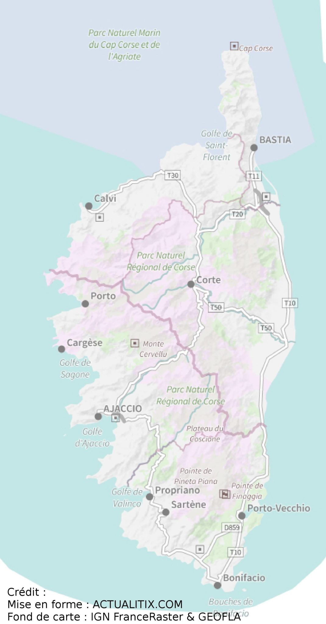 Purcaraccia en corse carte