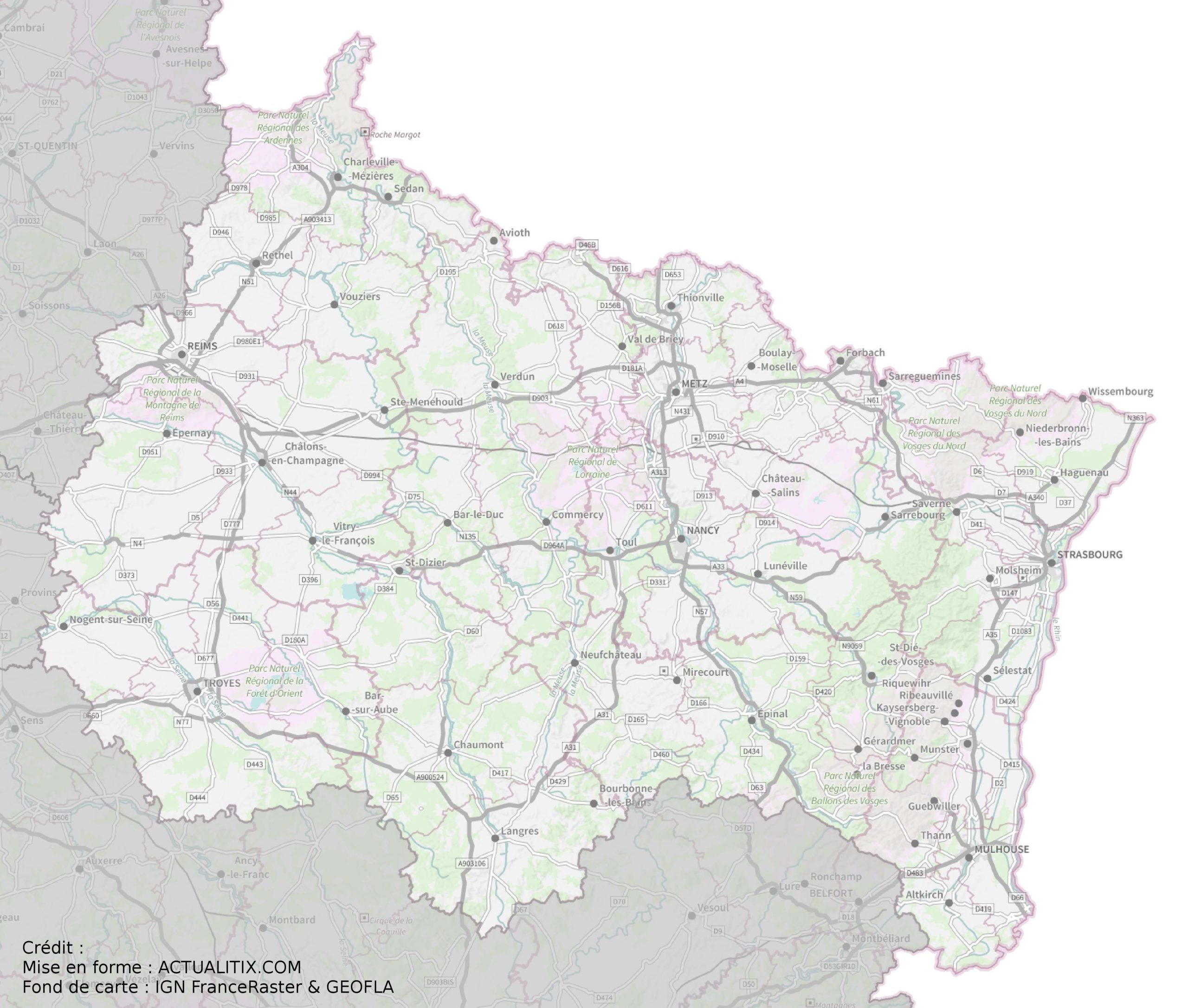 région grand est carte