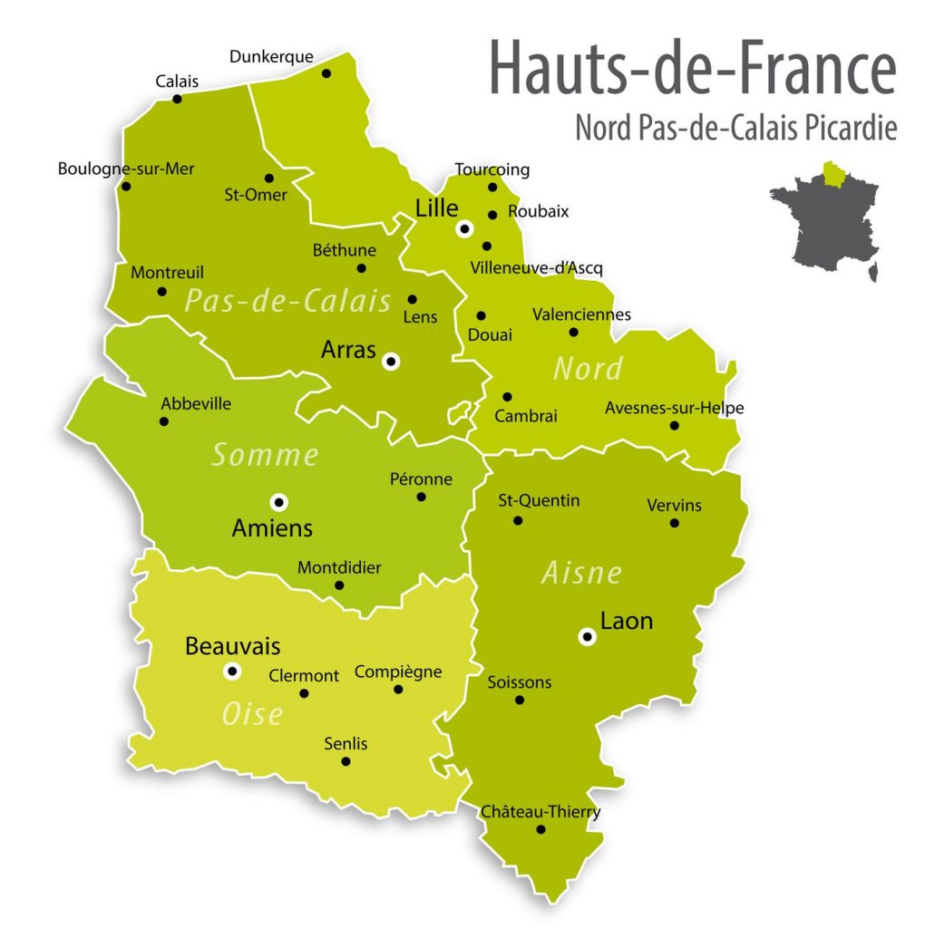 La région Hauts-de-France en carte