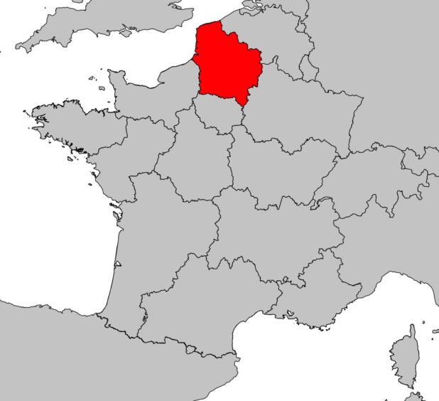 Hauts-de-France sur une carte de France