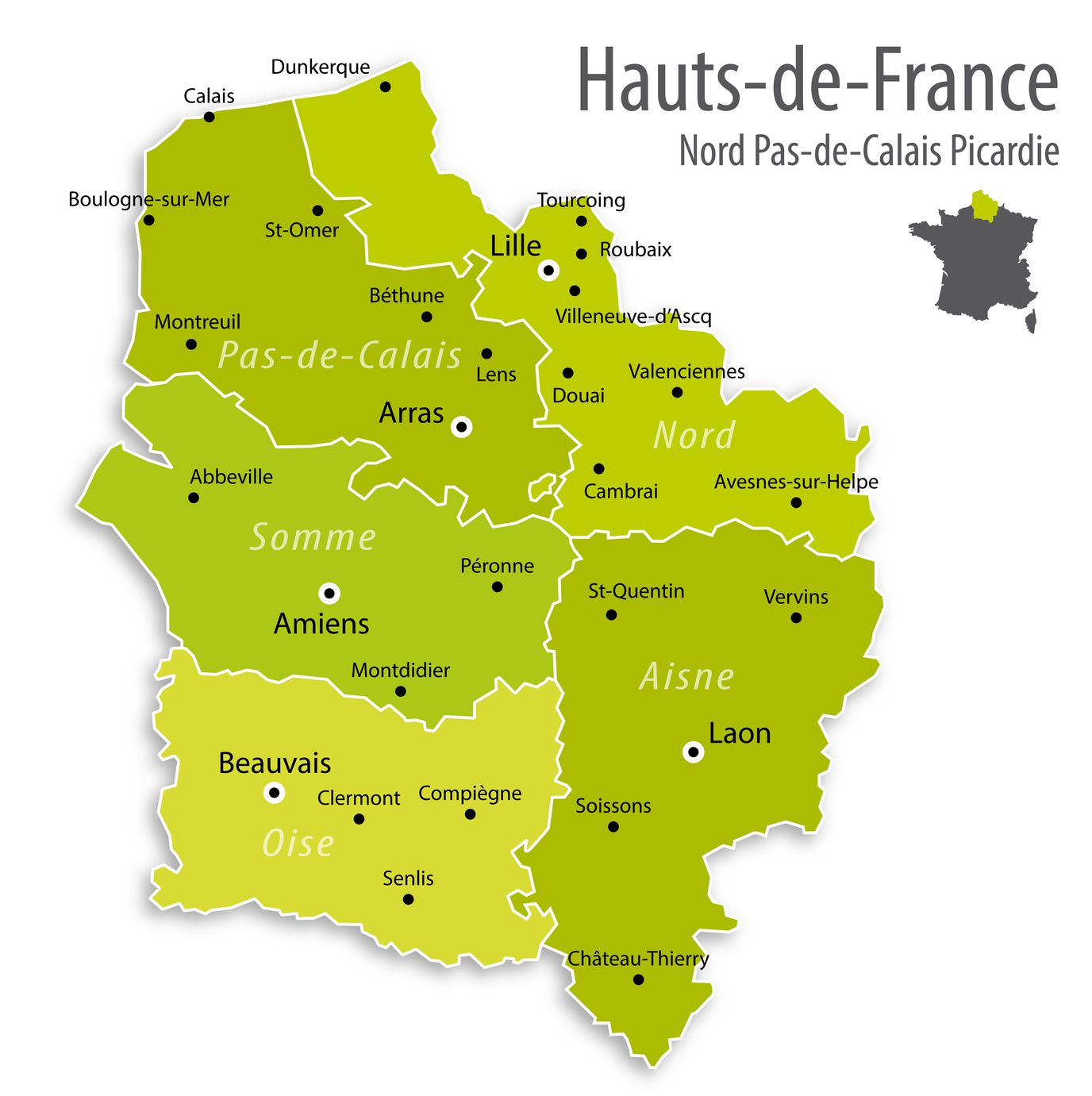 hauts de france carte de france