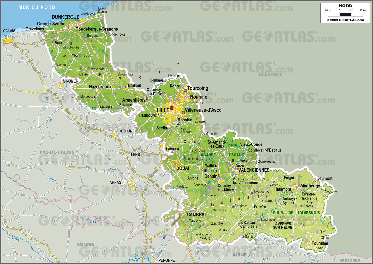 Carte du Nord-Pas-de-Calais - Plusieurs cartes de la région