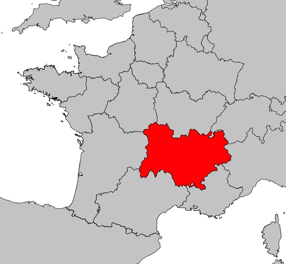 auvergne carte de france