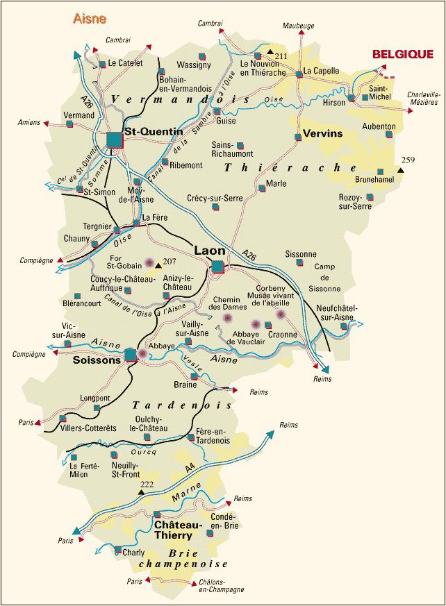 aisne carte detaillee