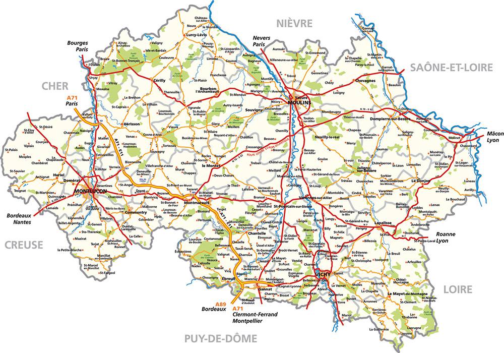 Allier Carte Carte