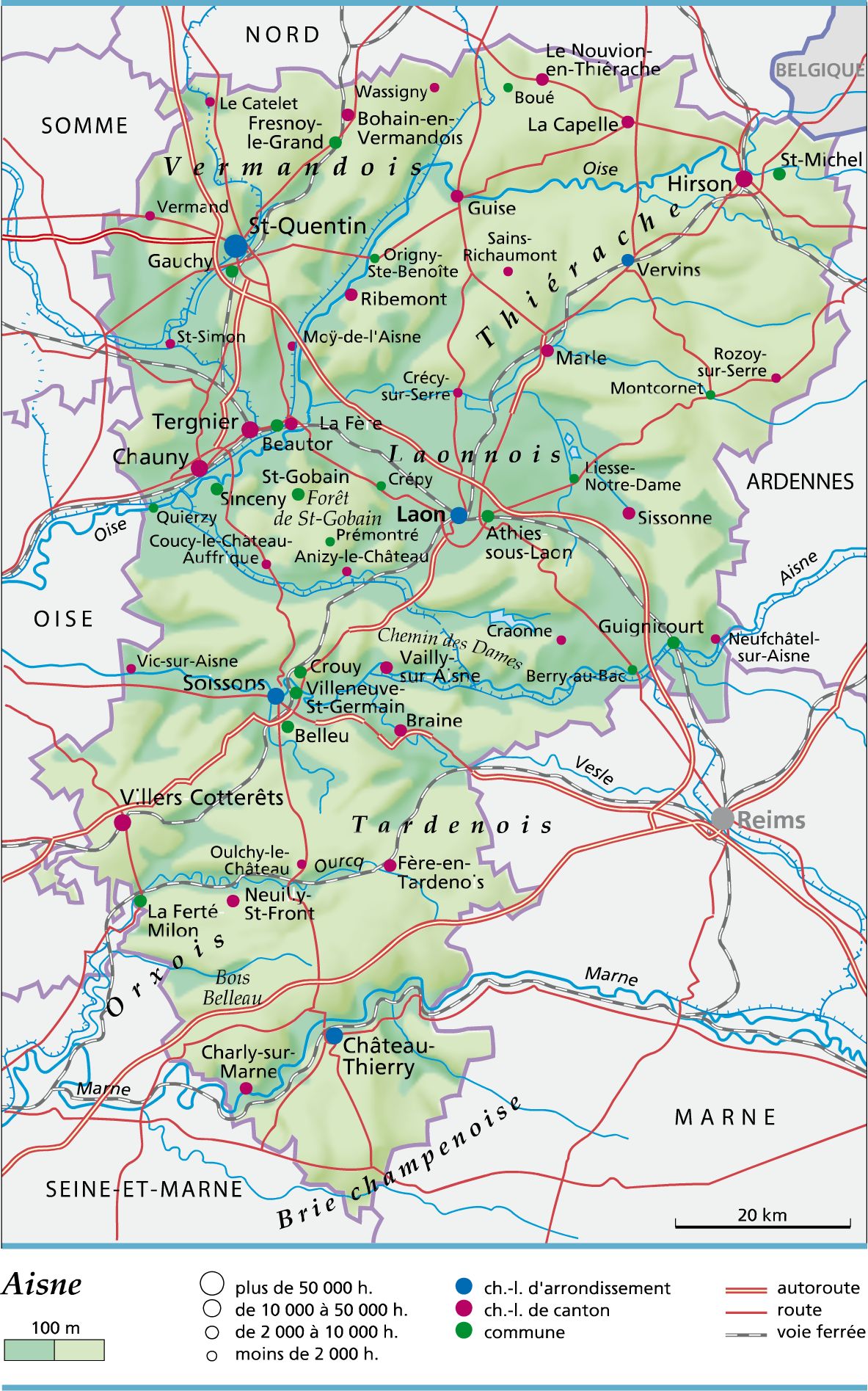 aisne carte detaillee