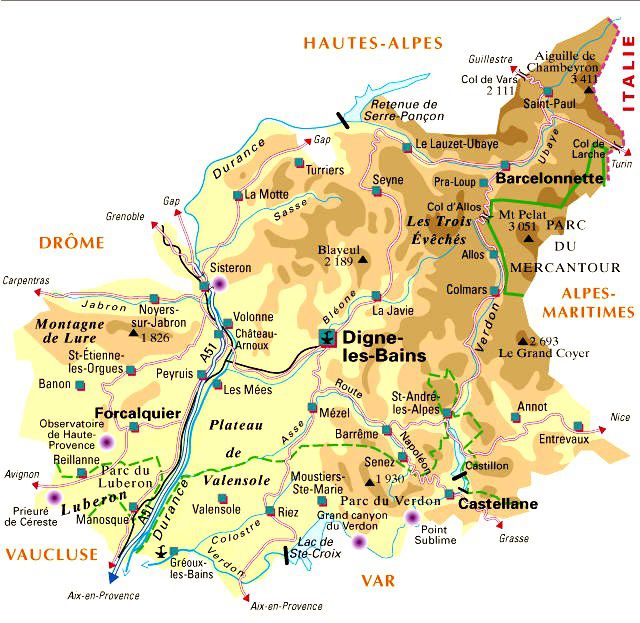 Carte Alpes-de-Haute-Provence - Politique Carte Alpes-de-Haute-Provence - Politique